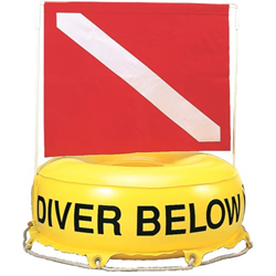 Inflatable Diver Below Yellow W/flag